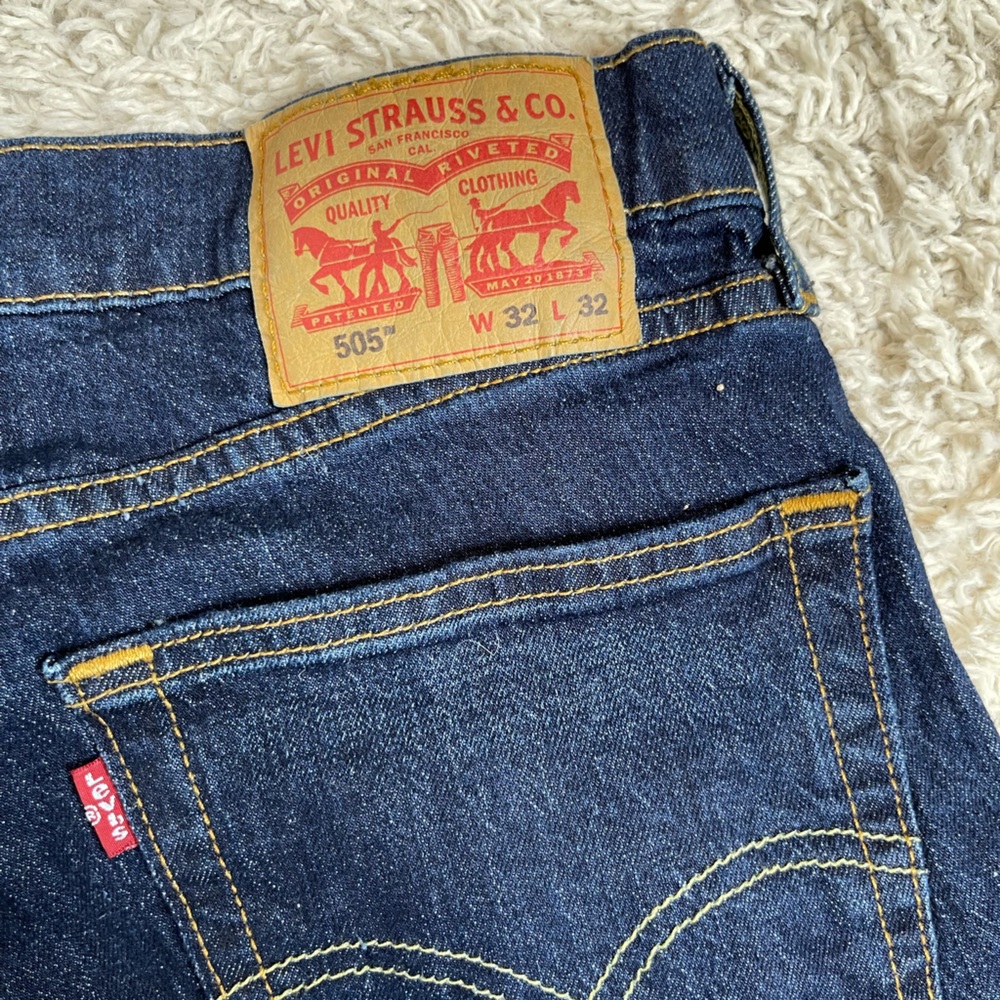 Mens Levis 505 W32 L32 blue denim jeans